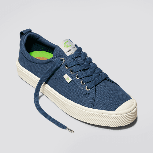 oca low blue canvas sneaker.fb feed