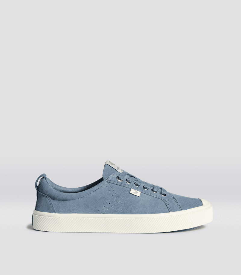 oca low blue mirage suede sneaker.side view