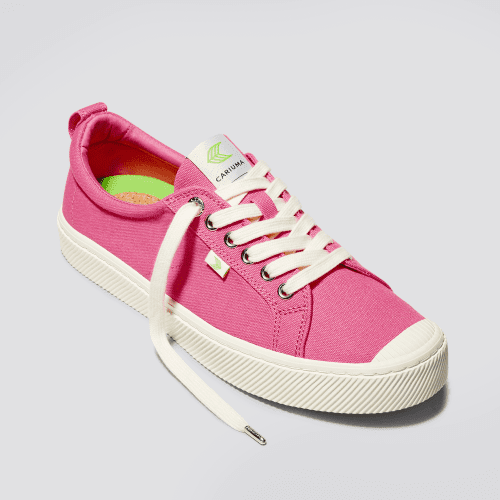 oca low bright pink canvas sneaker.fb feed