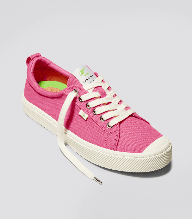 oca low bright pink canvas sneaker.fb feed