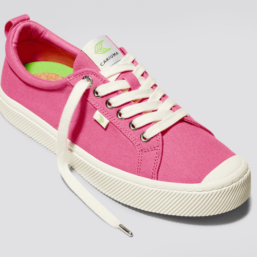 oca low bright pink canvas sneaker.feature 1