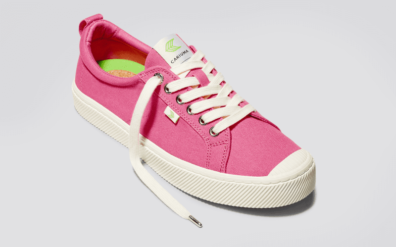 oca low bright pink canvas sneaker.feature 1