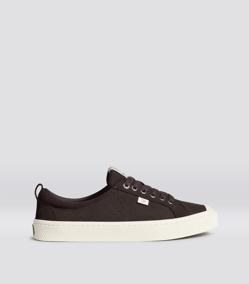 oca low brown suede sneaker.side view