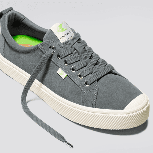 oca low charcoal grey suede sneaker.feature 1