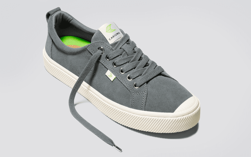 oca low charcoal grey suede sneaker.feature 1