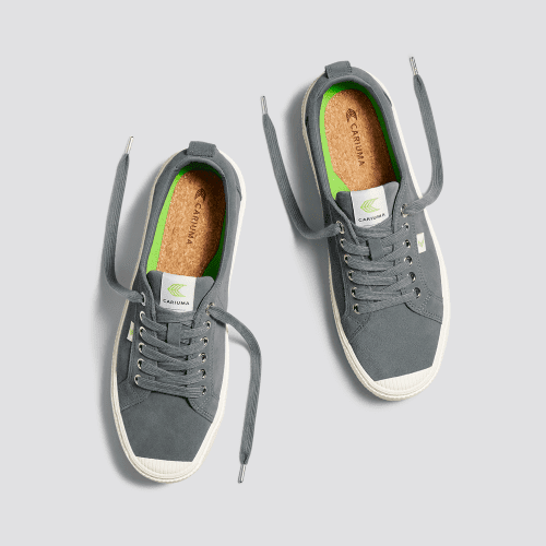 oca low charcoal grey suede sneaker.feature 3