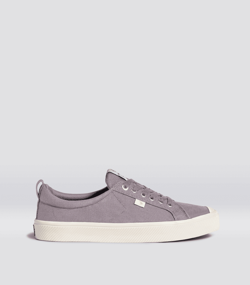 oca low custom grey canvas sneaker.side view