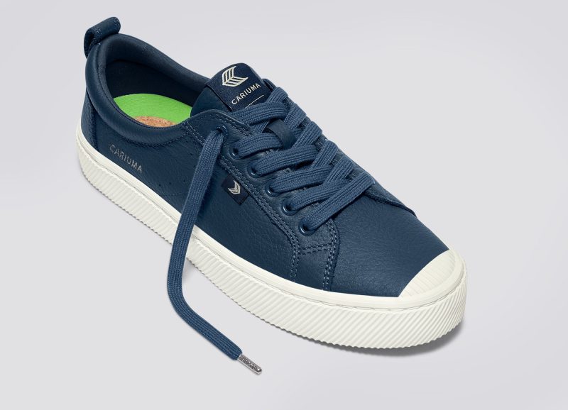 oca low dark denim premium leather sneaker.slideshow2