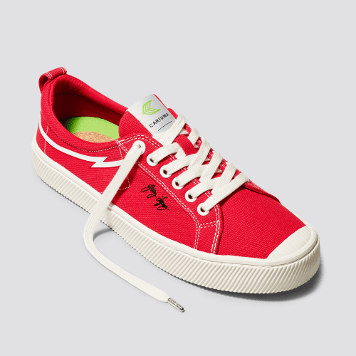 oca low gerry lopez red canvas sneaker.fb feed