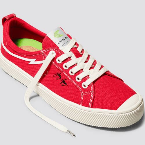 oca low gerry lopez red canvas sneaker.feature 1