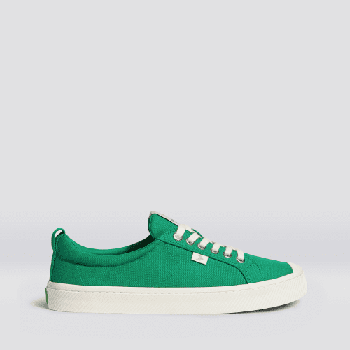 oca low green canvas sneaker side view