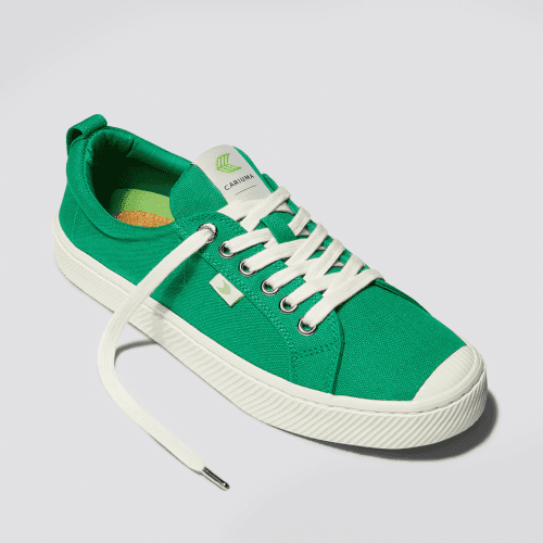 oca low green canvas sneaker.fb feed