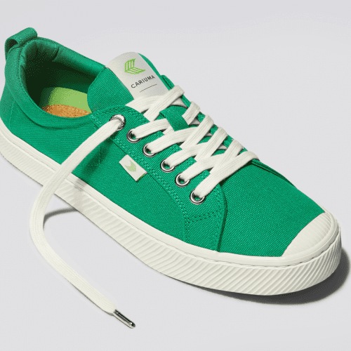 oca low green canvas sneaker.feature 1