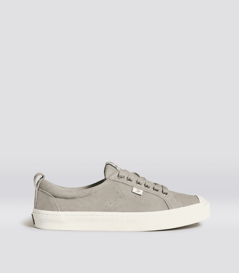 oca low grey suede sneaker.side view