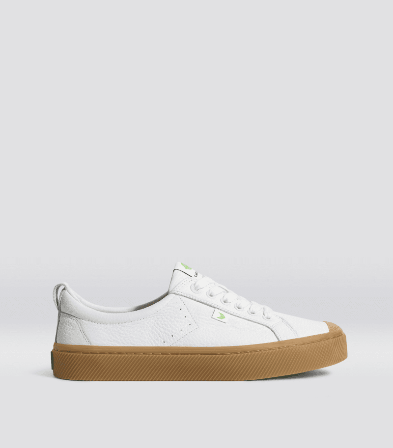 oca low gum white premium leather sneaker.side view