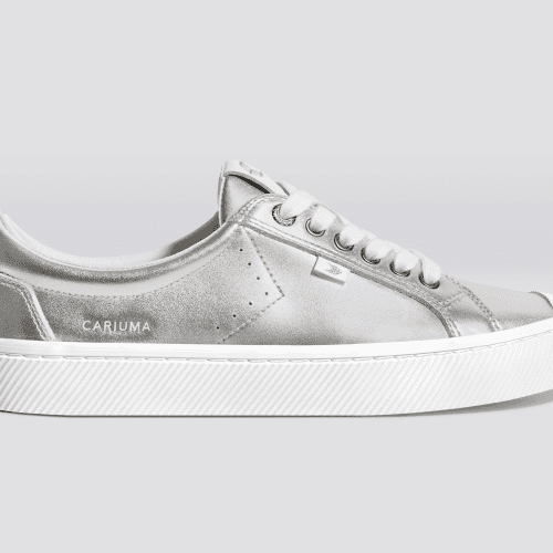 oca low metallic silver leather sneaker.slideshow1