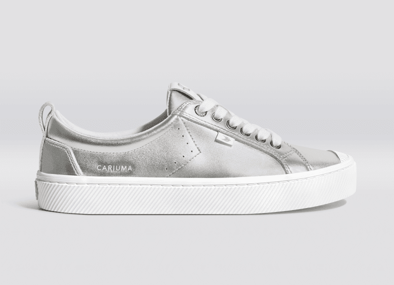 oca low metallic silver leather sneaker.slideshow1