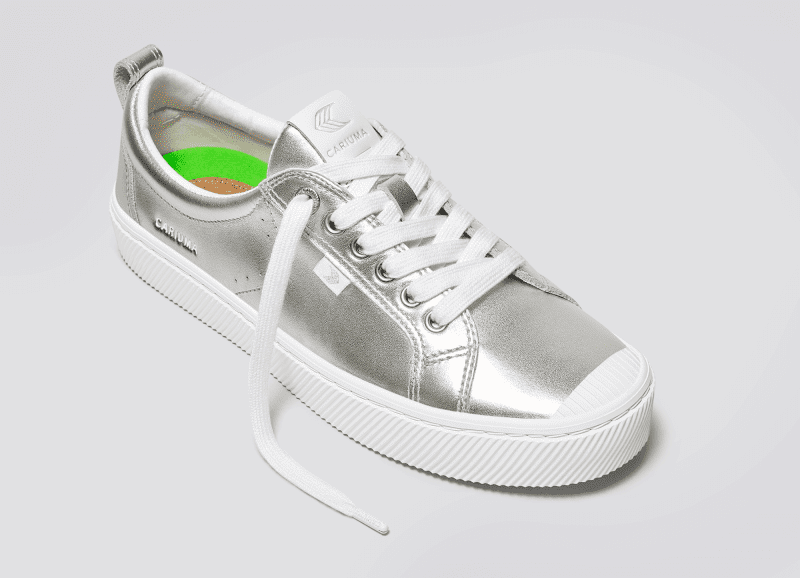 oca low metallic silver leather sneaker.slideshow2