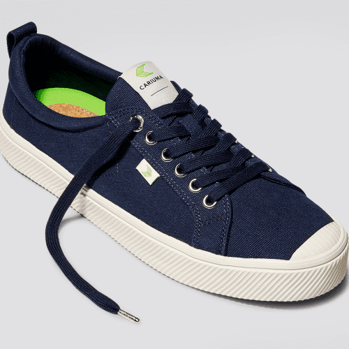 oca low navy blue canvas sneaker.feature 1