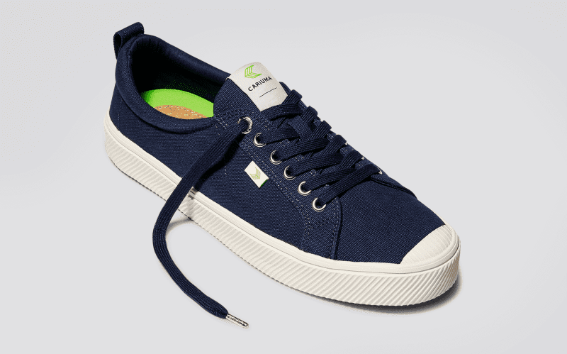 oca low navy blue canvas sneaker.feature 1