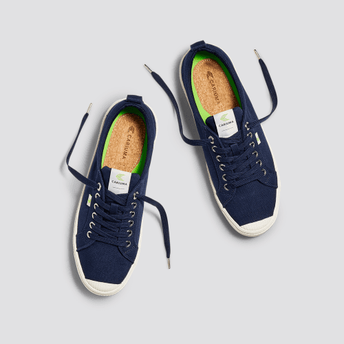 oca low navy blue canvas sneaker.feature 3