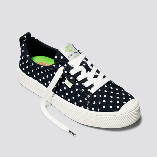 oca low off black polka dots canvas sneaker.fb feed