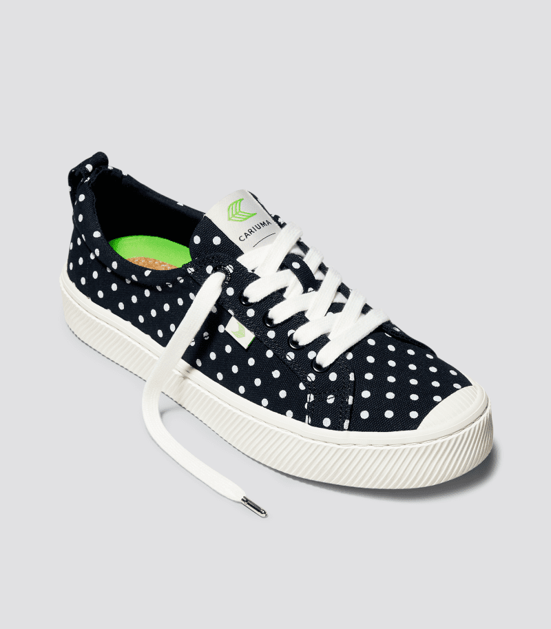 oca low off black polka dots canvas sneaker.fb feed