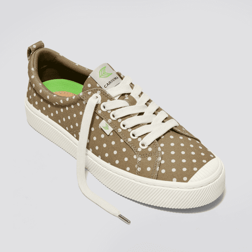 oca low off burnt sand polka dots canvas sneaker.fb feed