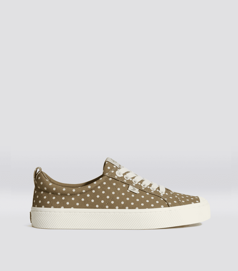 oca low off burnt sand polka dots canvas sneaker.side view