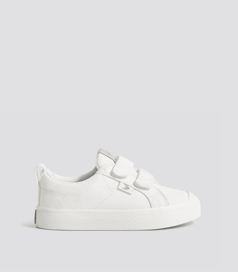 oca low off white canvas sneaker kids.side view