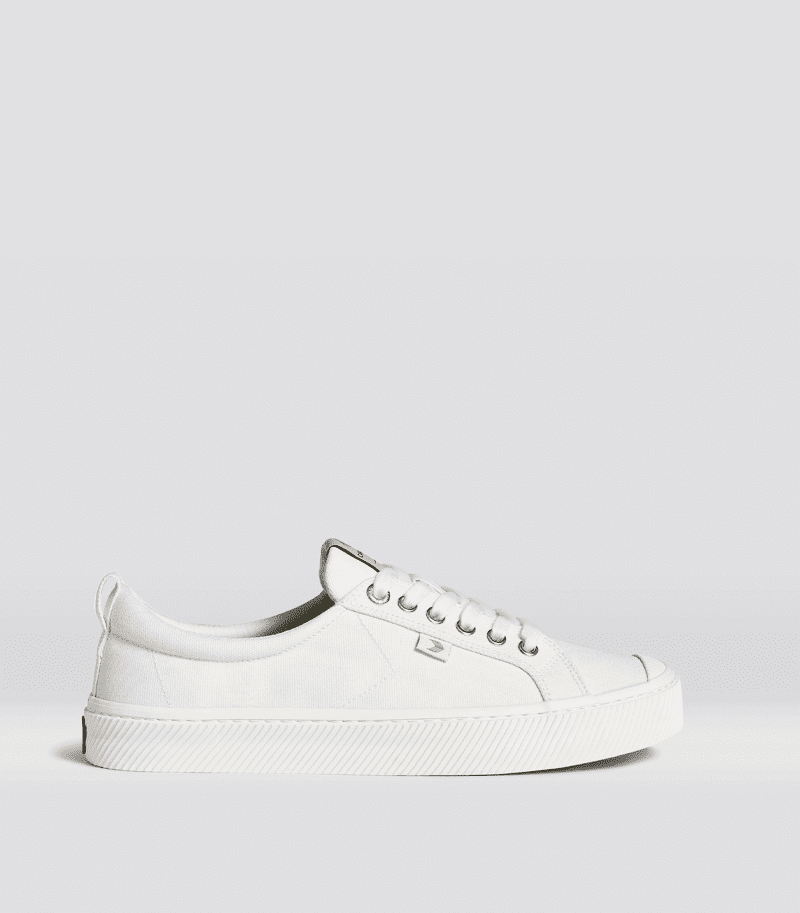 oca low off white canvas sneaker.side view