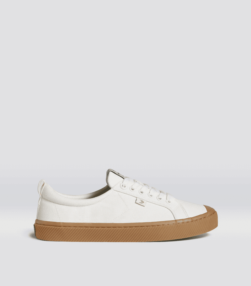 oca low off white gum canvas sneaker.side view