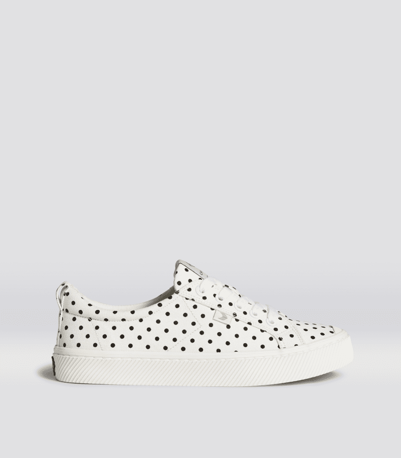 oca low off white polka dots canvas sneaker side view 0635bb69 1745 4eeb 9f5a 97bf82e07573