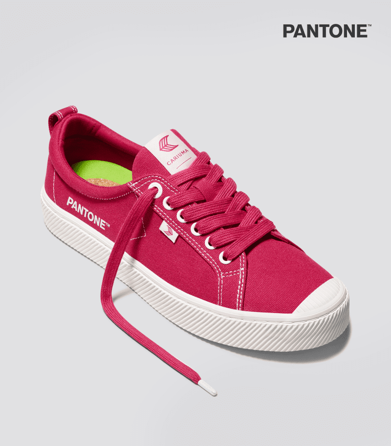 oca low pantone viva magenta off white canvas sneaker.fb feed