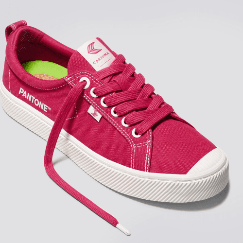 oca low pantone viva magenta off white canvas sneaker.slideshow3