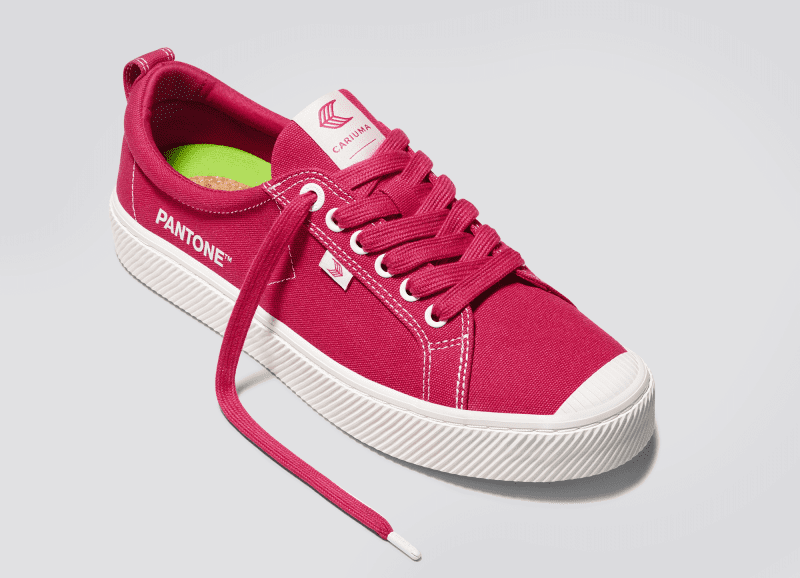 oca low pantone viva magenta off white canvas sneaker.slideshow3