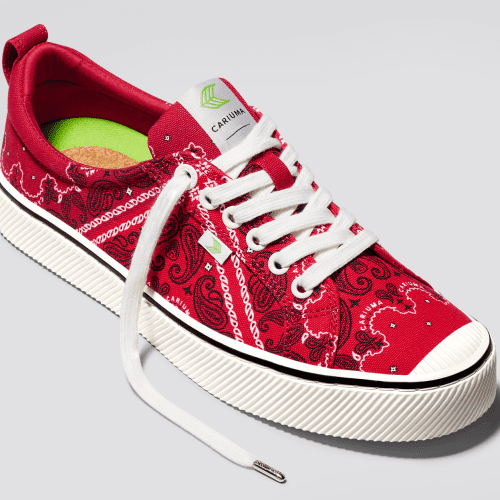 oca low red bandana canvas sneaker.feature 1