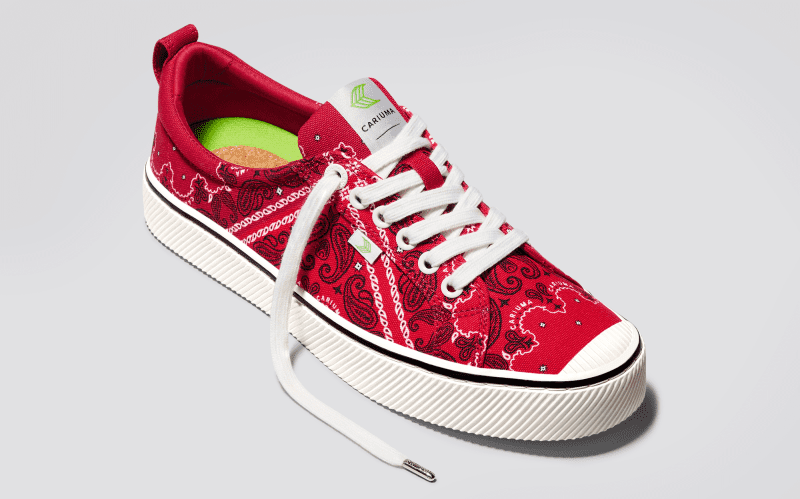 oca low red bandana canvas sneaker.feature 1