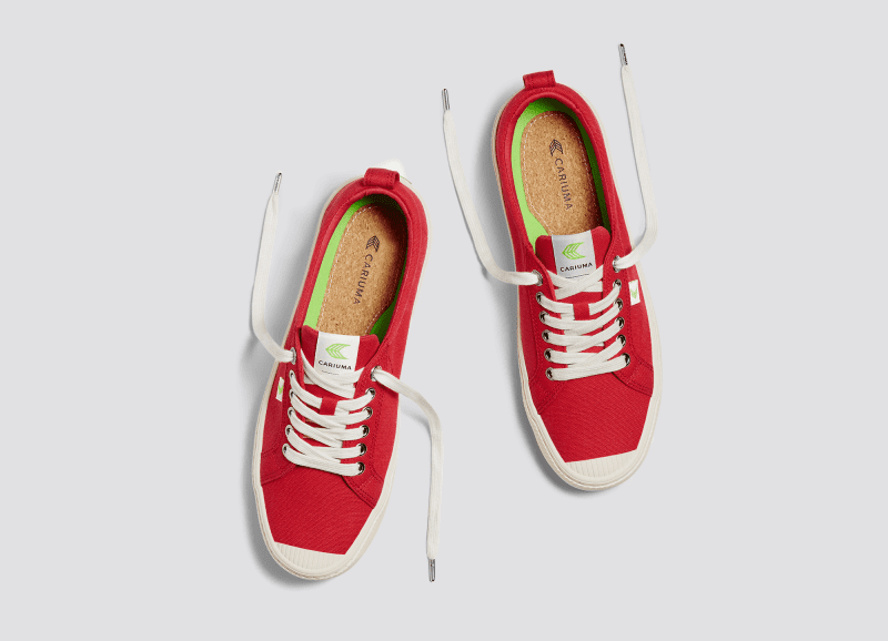 oca low red canvas sneaker side view.slideshow5 4b68a4ae e033 4363 be5b 5ef37e8b4655