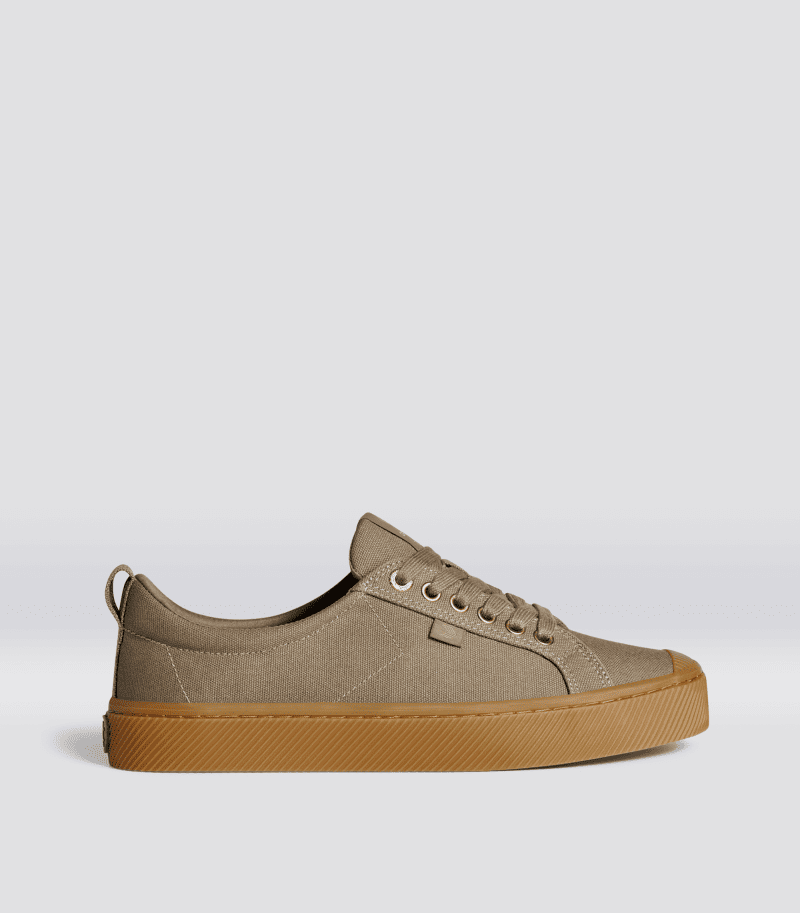 oca low sand gum canvas sneaker.side view