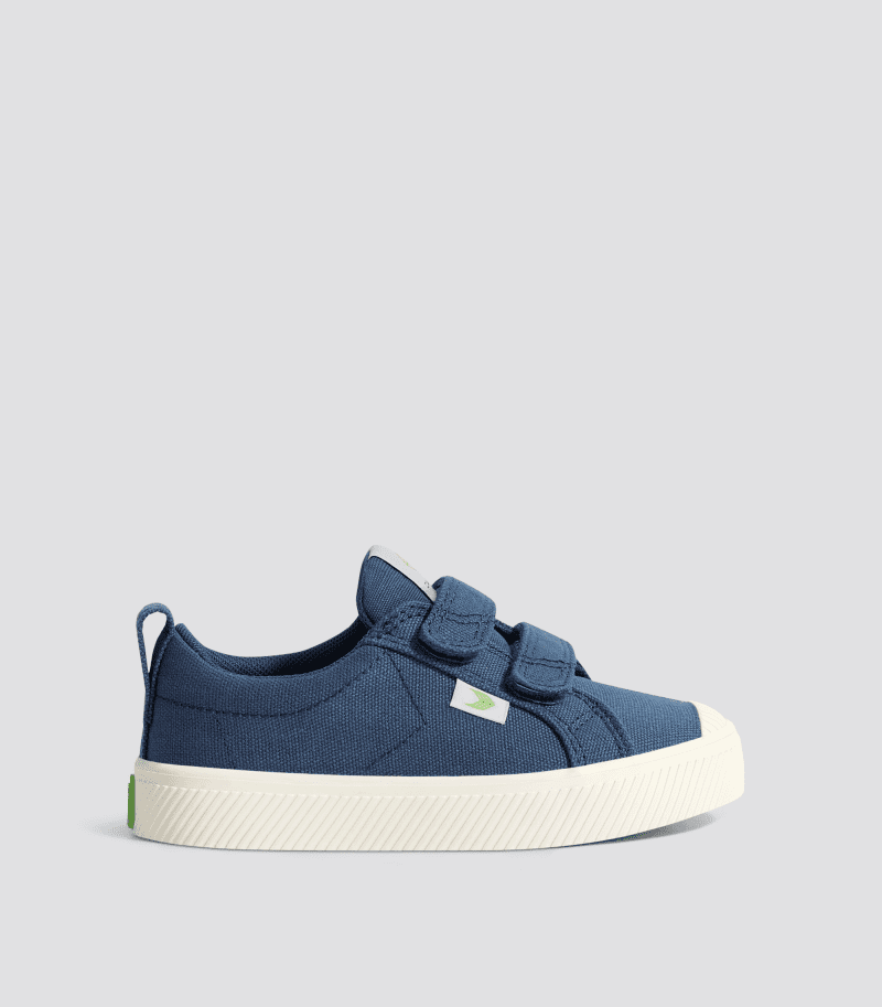 oca low shadow blue canvas sneaker kids.side view