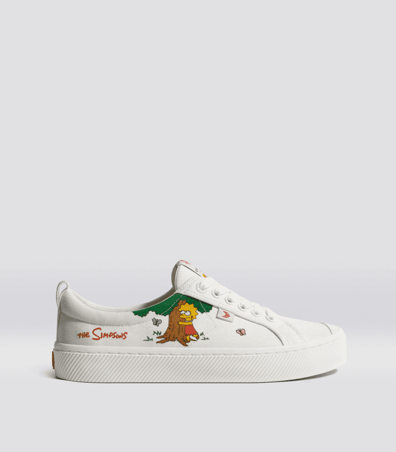 oca low simpsons lisa off white canvas.side view