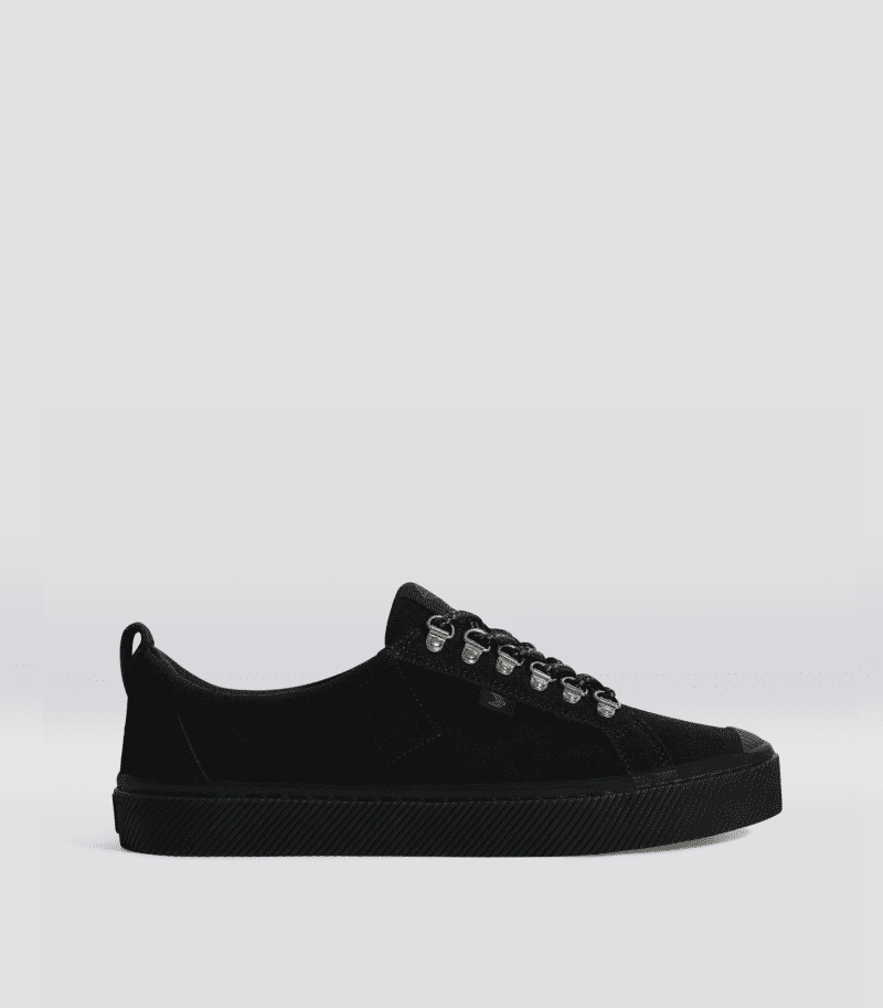 oca low speed hooks all black suede sneaker.side view