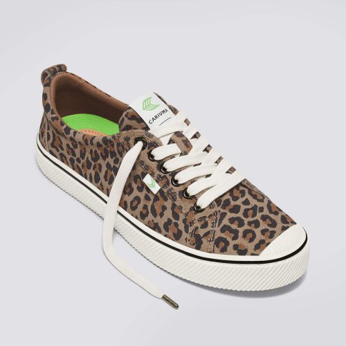 oca low stripe leopard print suede sneaker.fb feed