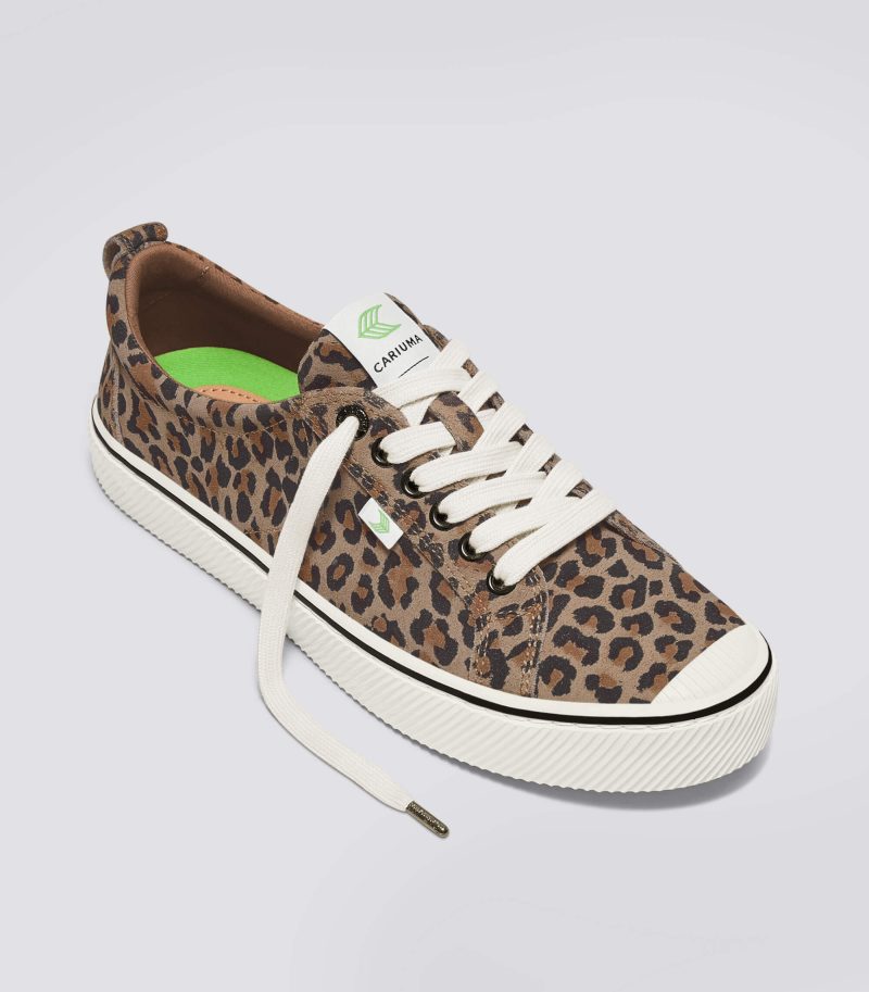 oca low stripe leopard print suede sneaker.fb feed