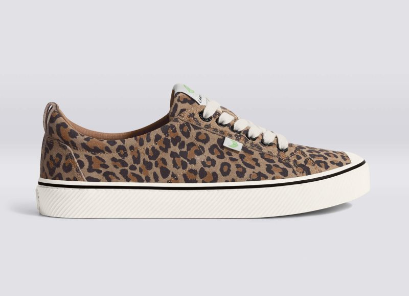 oca low stripe leopard print suede sneaker.slideshow1