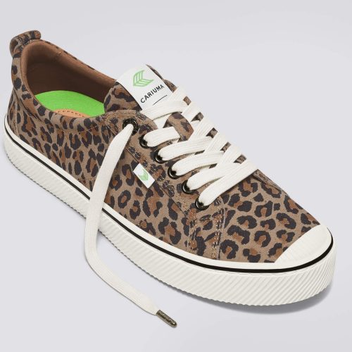 oca low stripe leopard print suede sneaker.slideshow2