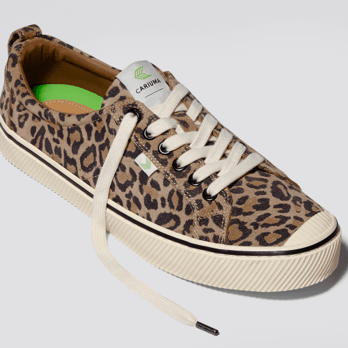 oca low stripe leopard print suede.feature 1