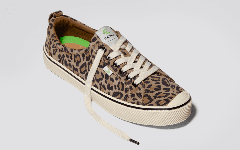 oca low stripe leopard print suede.feature 1