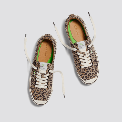 oca low stripe leopard print suede.feature 3